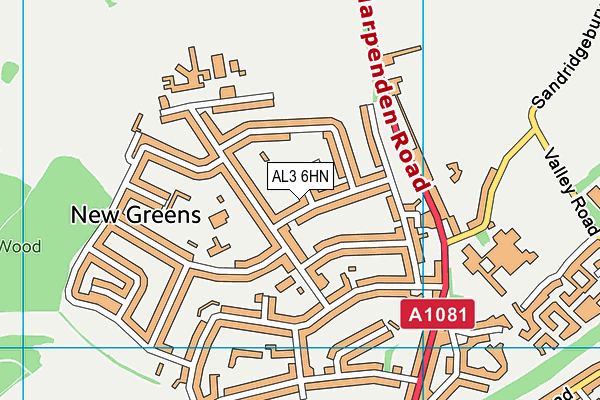 AL3 6HN map - OS VectorMap District (Ordnance Survey)