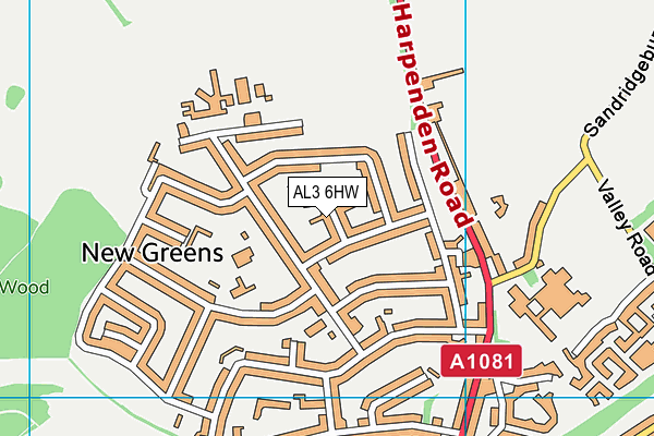 AL3 6HW map - OS VectorMap District (Ordnance Survey)