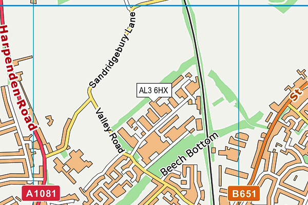 AL3 6HX map - OS VectorMap District (Ordnance Survey)