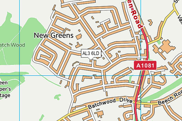 AL3 6LD map - OS VectorMap District (Ordnance Survey)