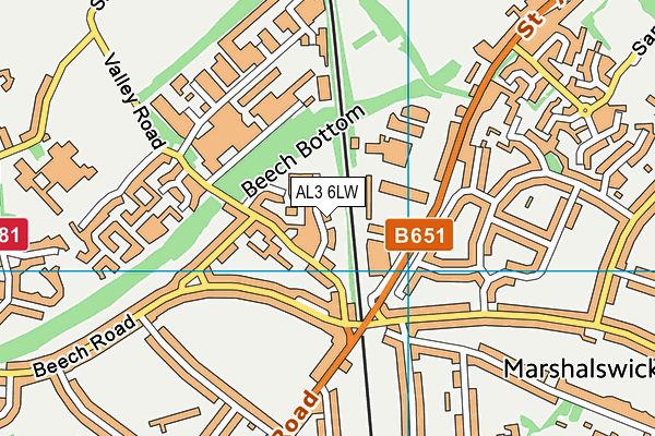 AL3 6LW map - OS VectorMap District (Ordnance Survey)