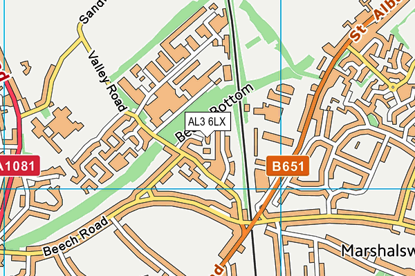 AL3 6LX map - OS VectorMap District (Ordnance Survey)