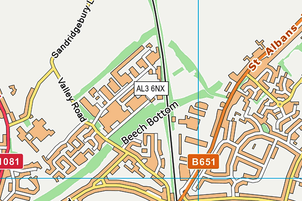 AL3 6NX map - OS VectorMap District (Ordnance Survey)