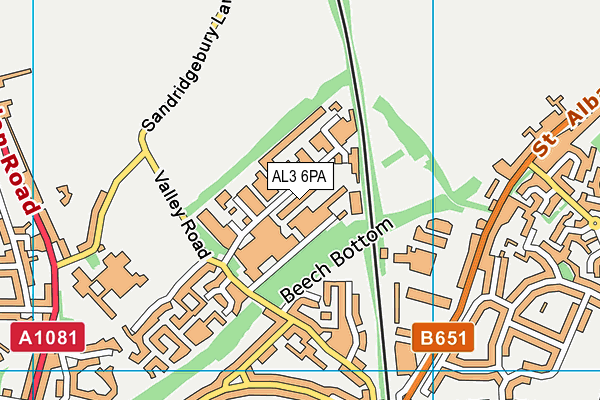 AL3 6PA map - OS VectorMap District (Ordnance Survey)