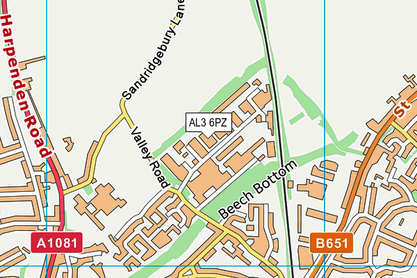 AL3 6PZ map - OS VectorMap District (Ordnance Survey)
