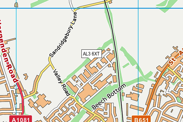 AL3 6XT map - OS VectorMap District (Ordnance Survey)