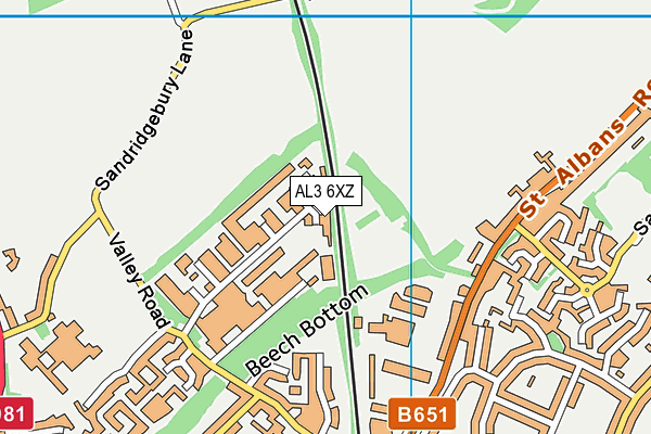 AL3 6XZ map - OS VectorMap District (Ordnance Survey)