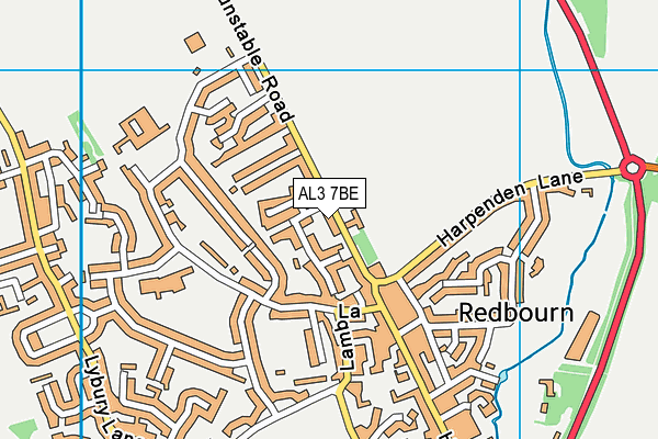 AL3 7BE map - OS VectorMap District (Ordnance Survey)