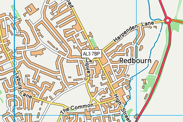 AL3 7BP map - OS VectorMap District (Ordnance Survey)