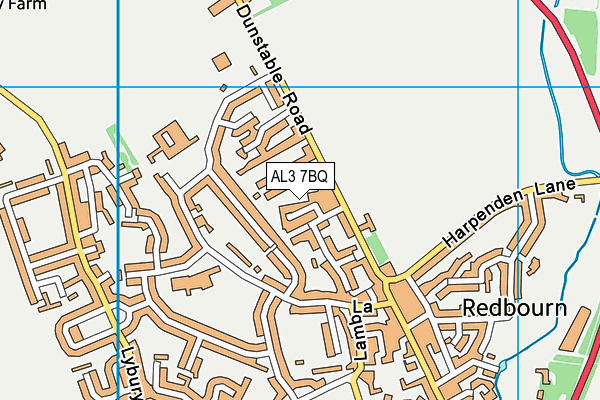 AL3 7BQ map - OS VectorMap District (Ordnance Survey)