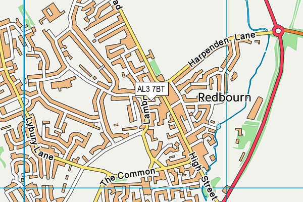 AL3 7BT map - OS VectorMap District (Ordnance Survey)