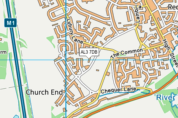 AL3 7DB map - OS VectorMap District (Ordnance Survey)