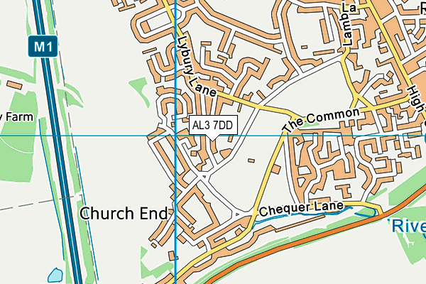 AL3 7DD map - OS VectorMap District (Ordnance Survey)