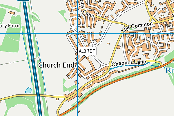 AL3 7DF map - OS VectorMap District (Ordnance Survey)