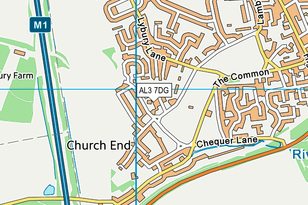 AL3 7DG map - OS VectorMap District (Ordnance Survey)