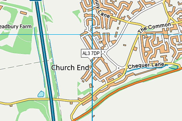 AL3 7DP map - OS VectorMap District (Ordnance Survey)