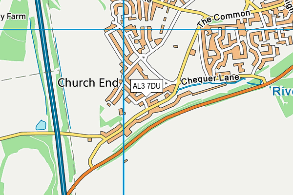 AL3 7DU map - OS VectorMap District (Ordnance Survey)