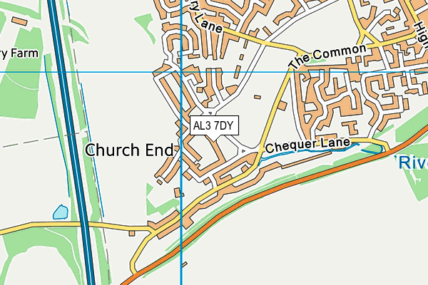 AL3 7DY map - OS VectorMap District (Ordnance Survey)