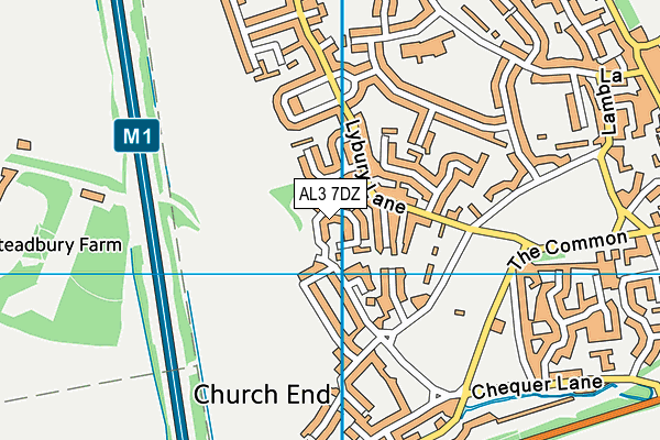 AL3 7DZ map - OS VectorMap District (Ordnance Survey)