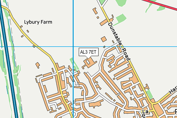 St Lukes School map (AL3 7ET) - OS VectorMap District (Ordnance Survey)