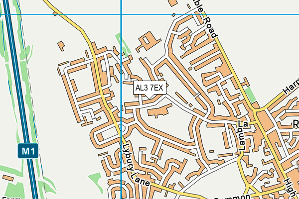 Redbourn Primary School map (AL3 7EX) - OS VectorMap District (Ordnance Survey)