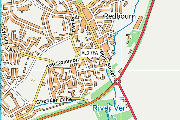 AL3 7FA map - OS VectorMap District (Ordnance Survey)