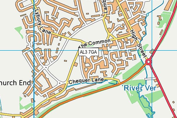 AL3 7GA map - OS VectorMap District (Ordnance Survey)