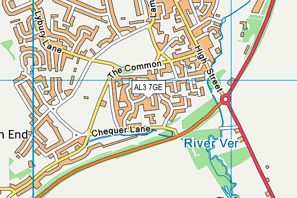 AL3 7GE map - OS VectorMap District (Ordnance Survey)