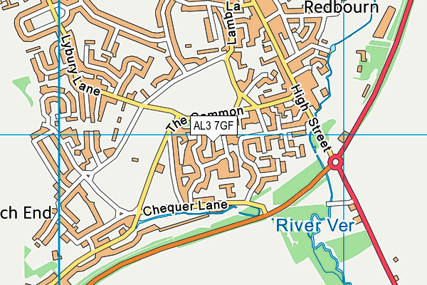 AL3 7GF map - OS VectorMap District (Ordnance Survey)