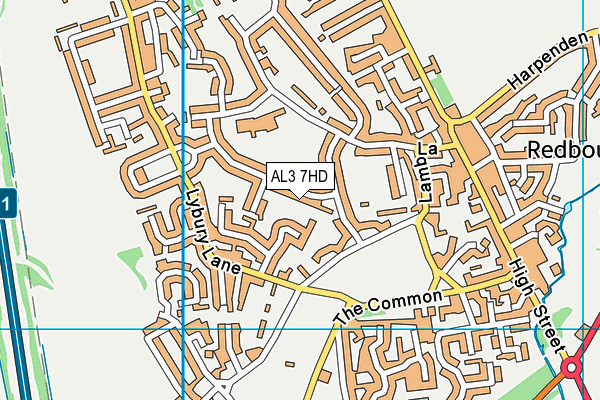 AL3 7HD map - OS VectorMap District (Ordnance Survey)