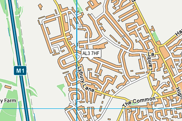 AL3 7HF map - OS VectorMap District (Ordnance Survey)