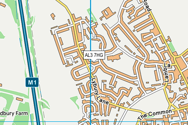 AL3 7HG map - OS VectorMap District (Ordnance Survey)