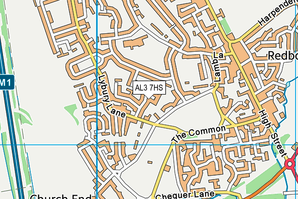 AL3 7HS map - OS VectorMap District (Ordnance Survey)