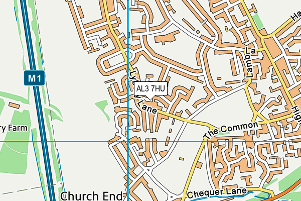AL3 7HU map - OS VectorMap District (Ordnance Survey)