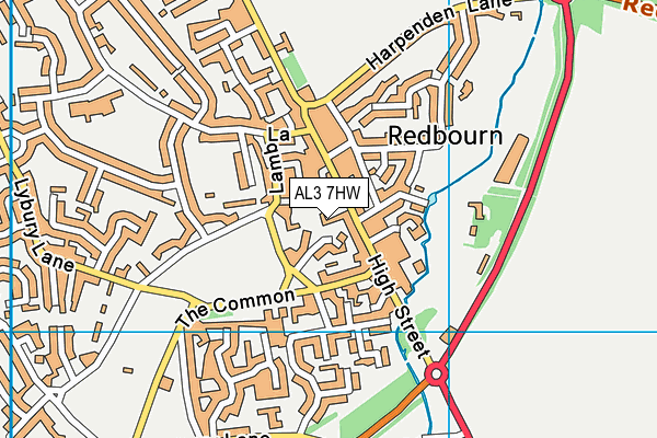 AL3 7HW map - OS VectorMap District (Ordnance Survey)