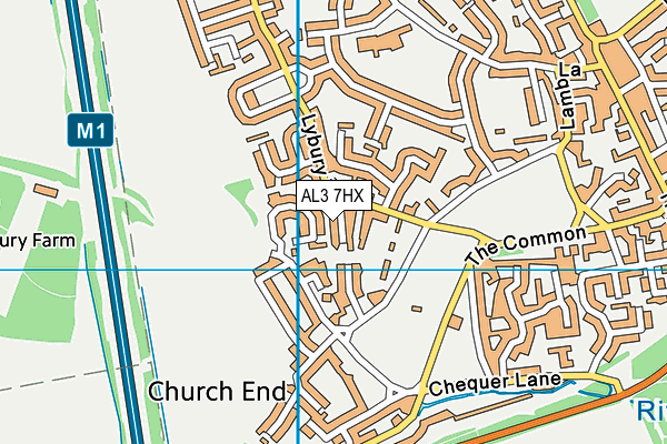 AL3 7HX map - OS VectorMap District (Ordnance Survey)
