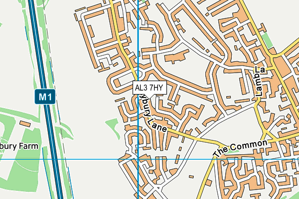 AL3 7HY map - OS VectorMap District (Ordnance Survey)