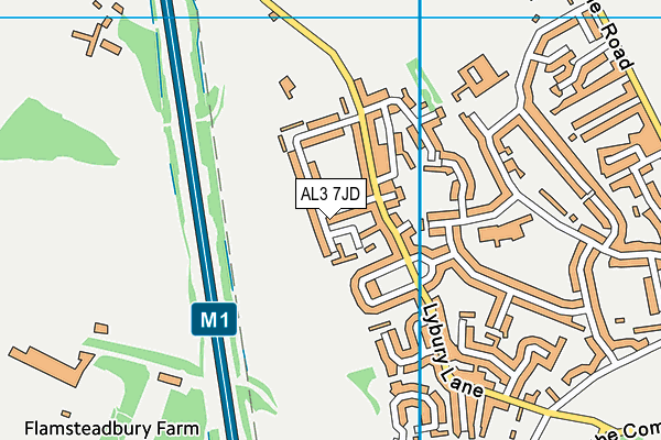 AL3 7JD map - OS VectorMap District (Ordnance Survey)