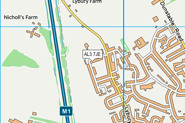 AL3 7JE map - OS VectorMap District (Ordnance Survey)