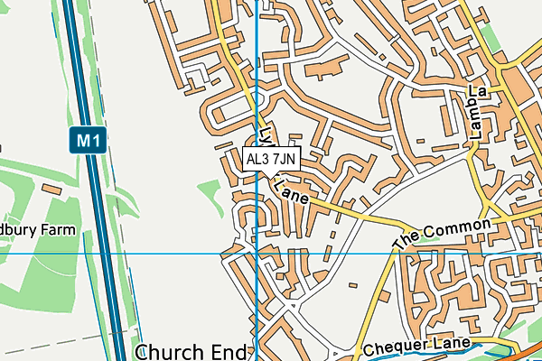 AL3 7JN map - OS VectorMap District (Ordnance Survey)
