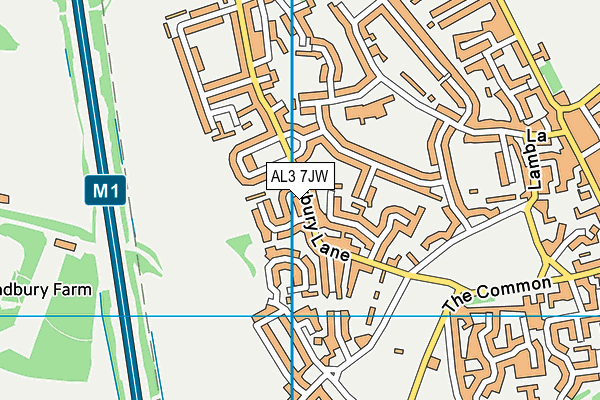 AL3 7JW map - OS VectorMap District (Ordnance Survey)