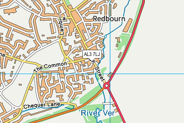 AL3 7LJ map - OS VectorMap District (Ordnance Survey)