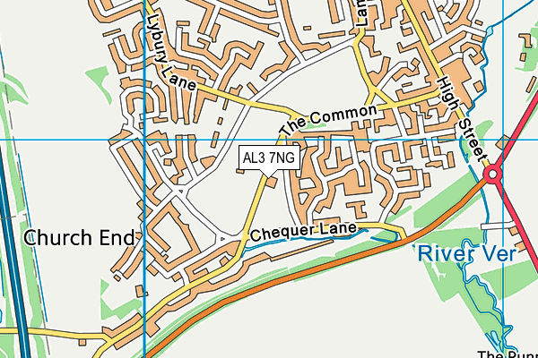 Redbourn Cricket Club map (AL3 7NG) - OS VectorMap District (Ordnance Survey)