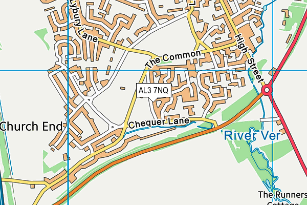 AL3 7NQ map - OS VectorMap District (Ordnance Survey)