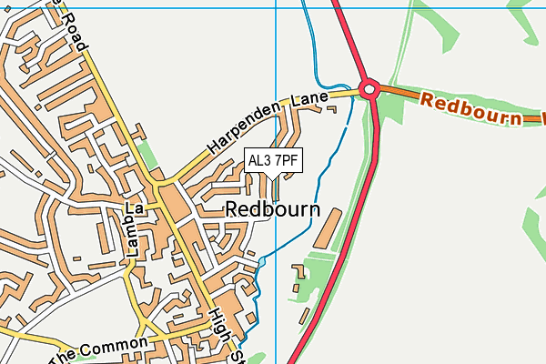 AL3 7PF map - OS VectorMap District (Ordnance Survey)