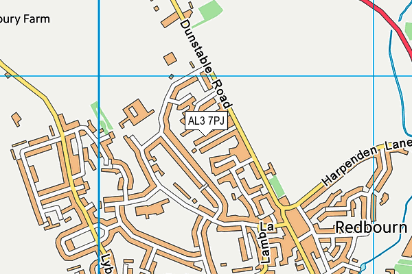 AL3 7PJ map - OS VectorMap District (Ordnance Survey)