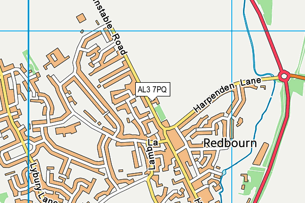 AL3 7PQ map - OS VectorMap District (Ordnance Survey)