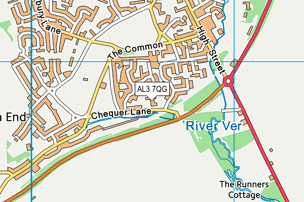 AL3 7QG map - OS VectorMap District (Ordnance Survey)