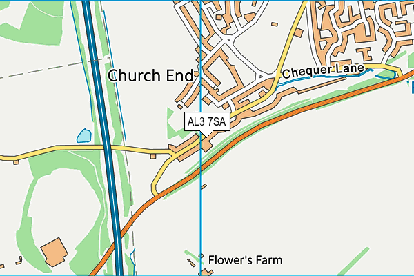 AL3 7SA map - OS VectorMap District (Ordnance Survey)