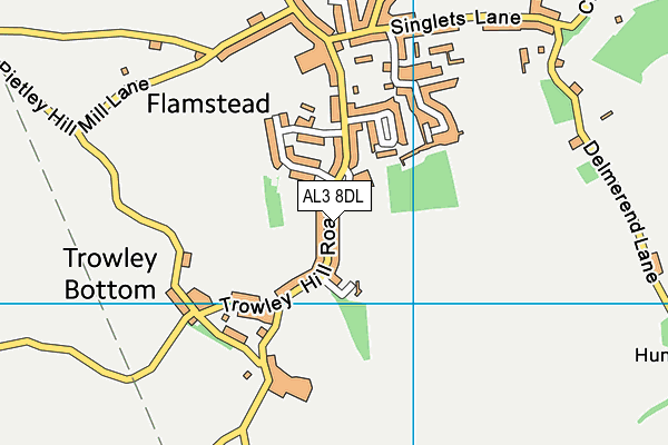 Flamstead Village School map (AL3 8DL) - OS VectorMap District (Ordnance Survey)